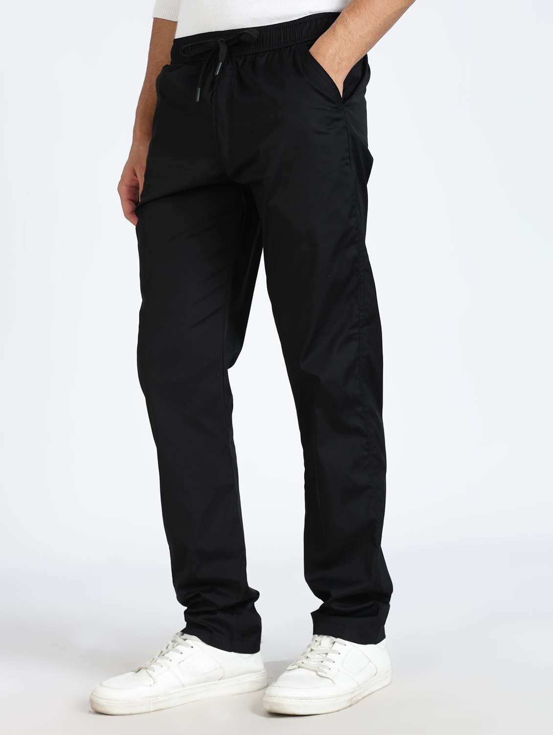 men solid mid rise chinos casual trouser - 22084854 - Standard Image - 1
