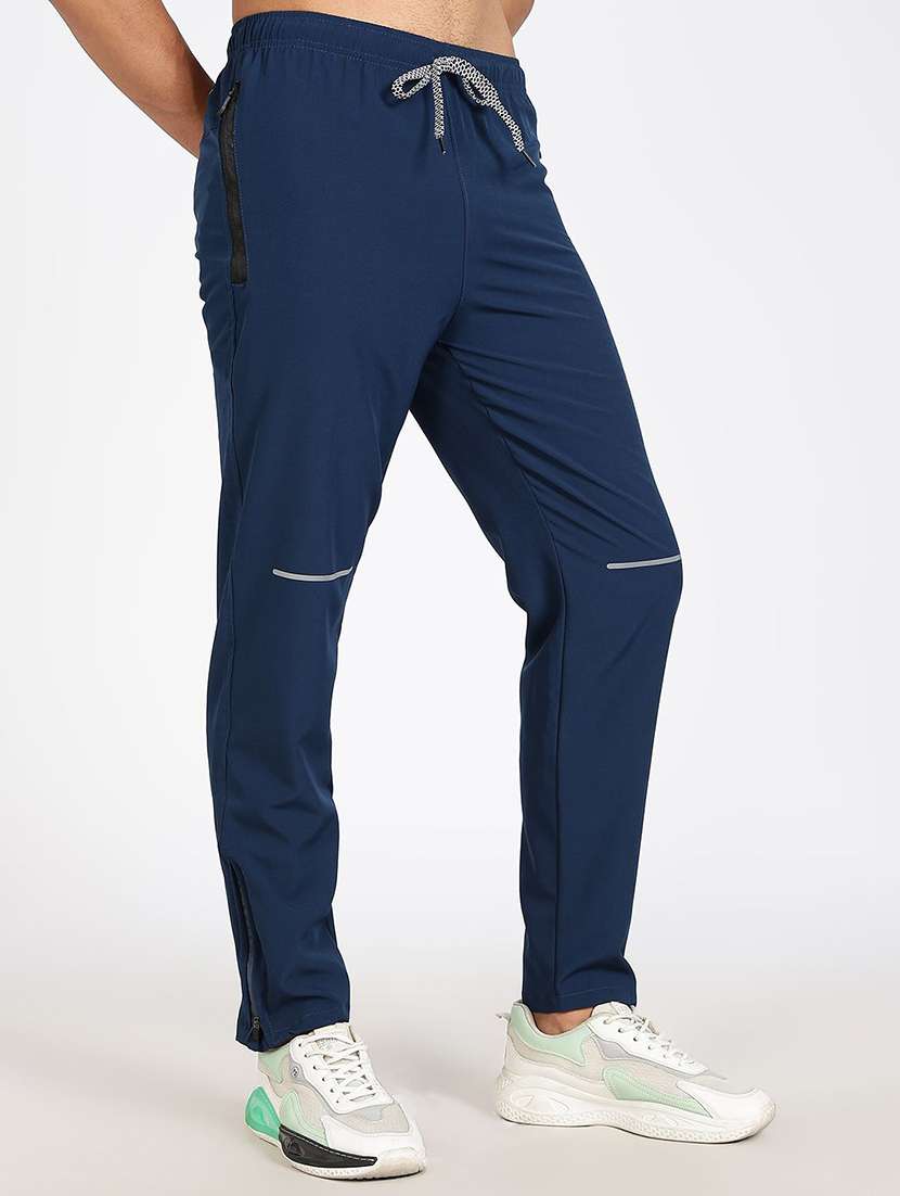 men solid mid rise full length track pant - 22085091 -  Standard Image - 1