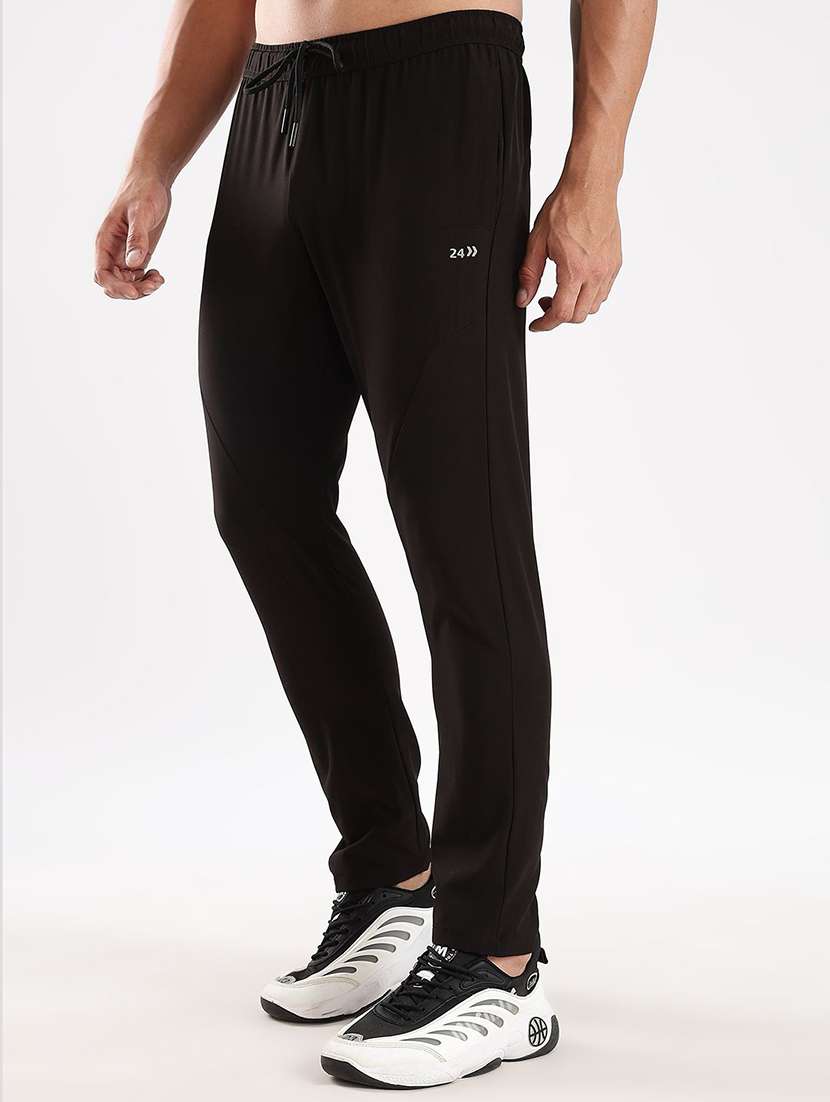 men solid mid rise full length track pant - 22085095 -  Standard Image - 1