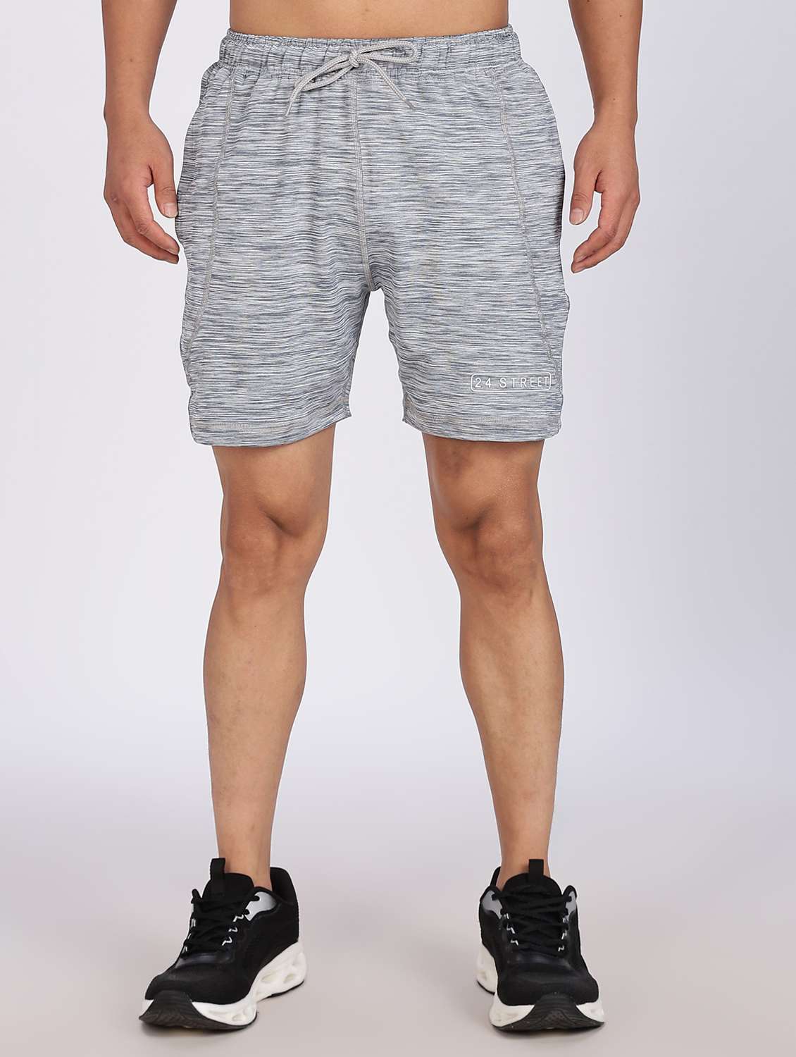 men melange t-shirt & shorts co-ord set - 22085152 -  Standard Image - 1