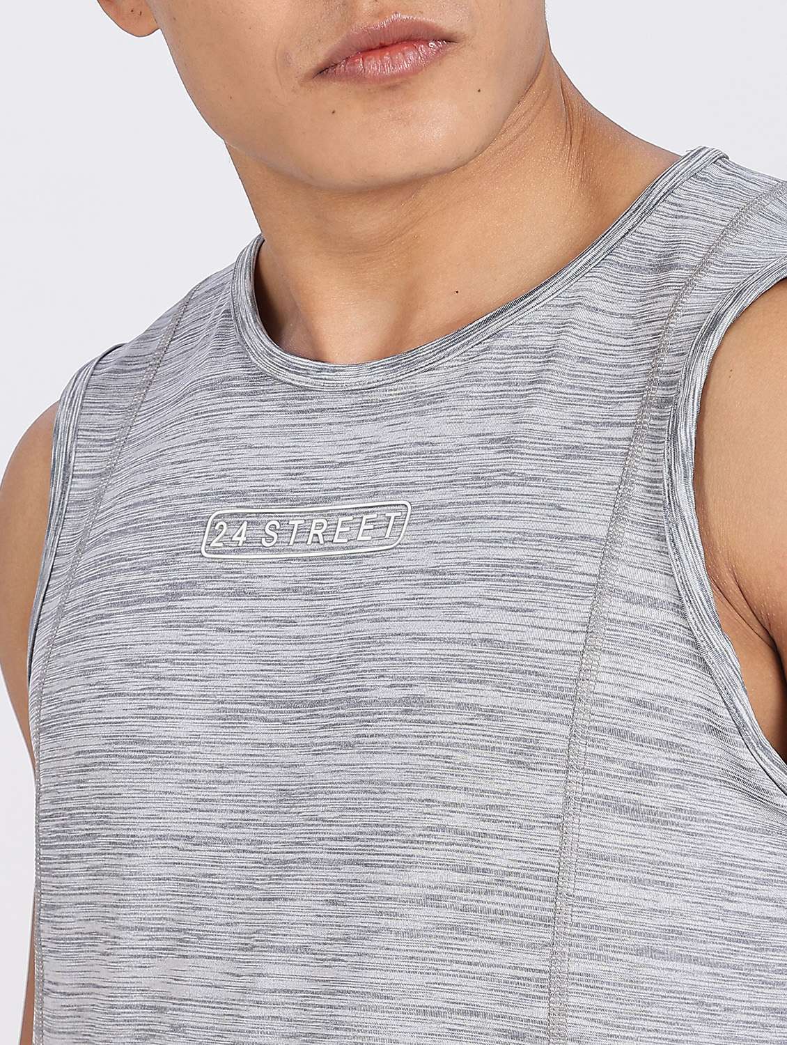 men melange t-shirt & shorts co-ord set - 22085152 -  Standard Image - 4