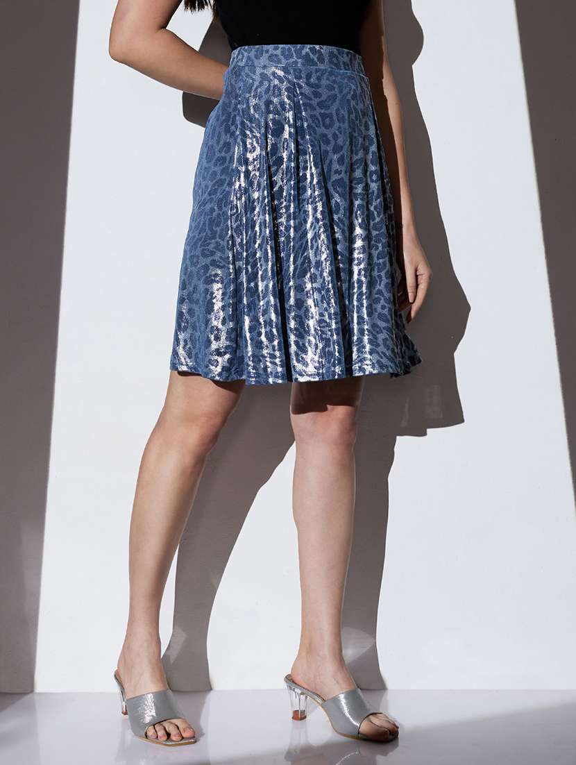 women animal printhigh rise flared skirt - 22085185 -  Standard Image - 1