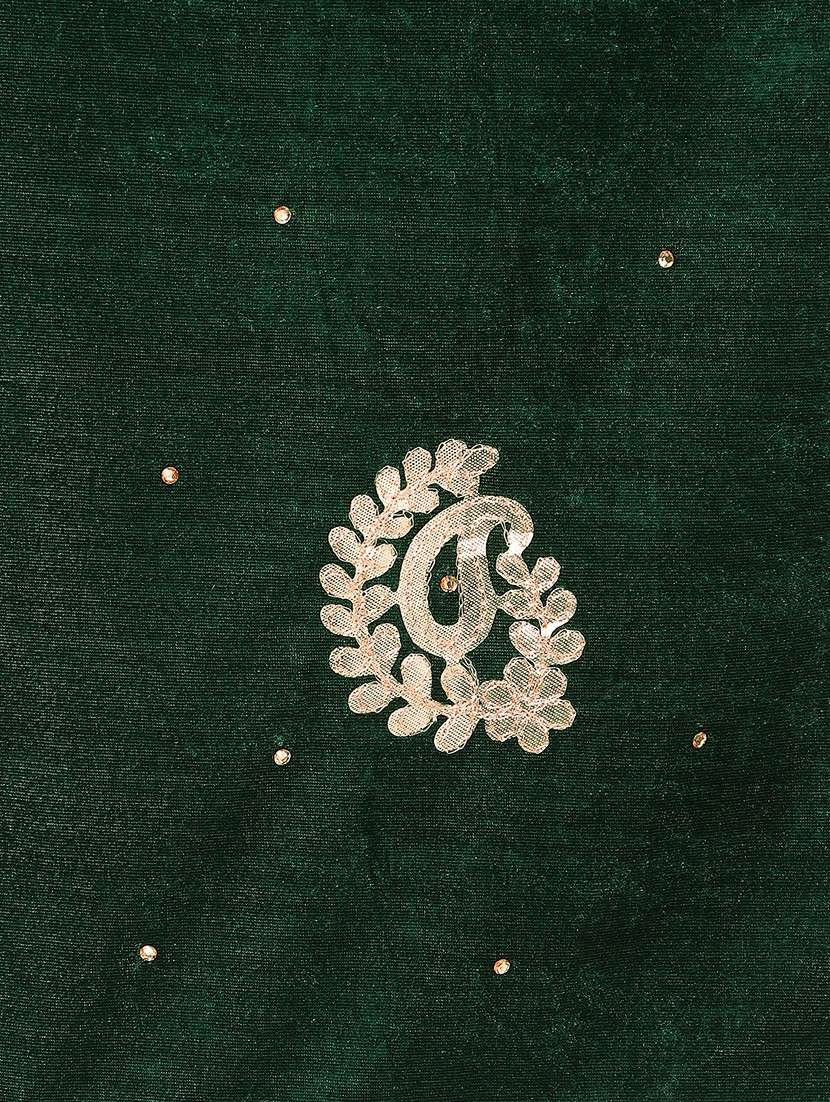 green velvet dupatta with gota patti work - 22085230 -  Standard Image - 4