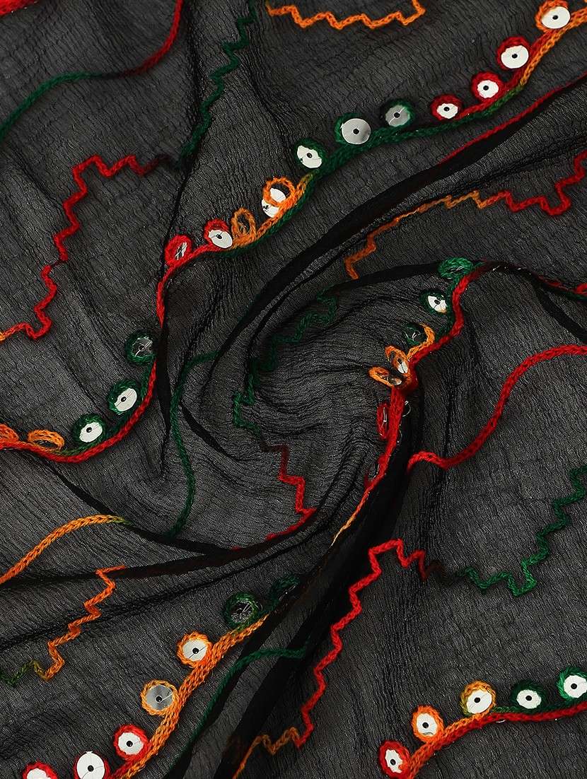 women solid with work festive dupatta - 22085240 - Standard Image - 1