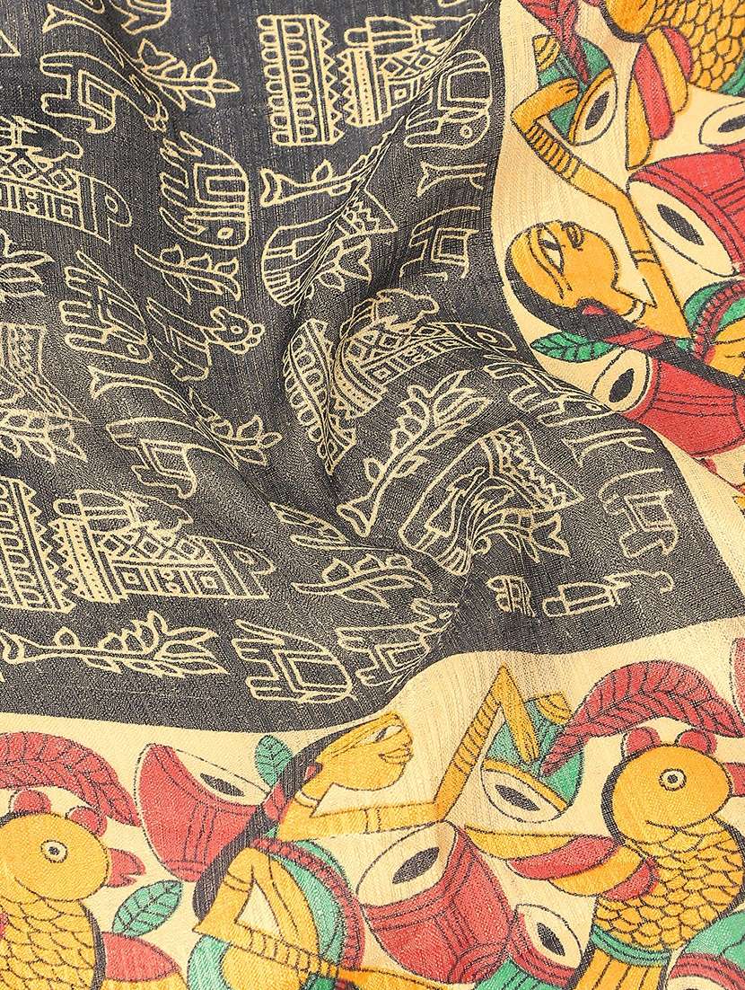 printed silk dupatta with tassels - 22085245 - Standard Image - 1