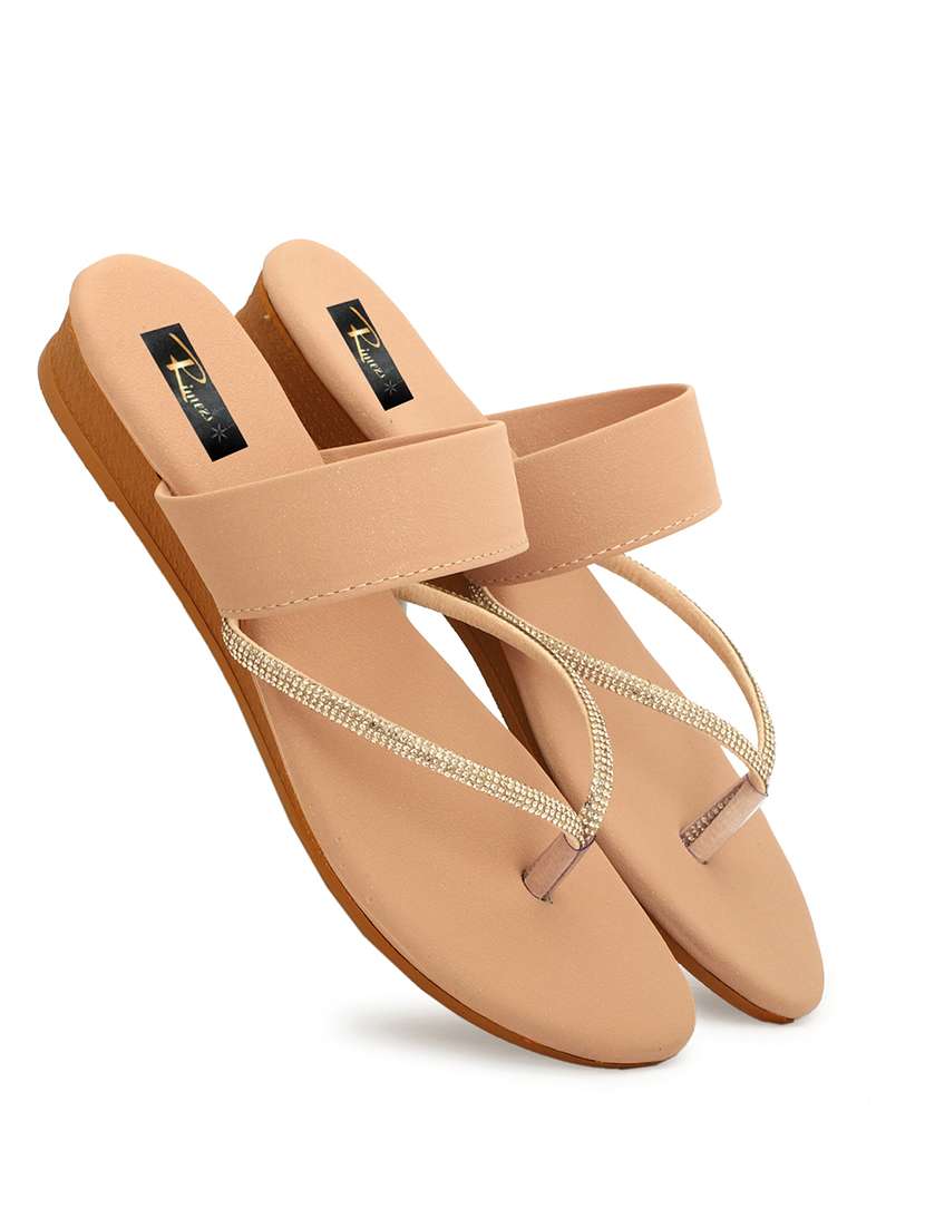 women solid slip on flat sandals - 22085252 - Standard Image - 1
