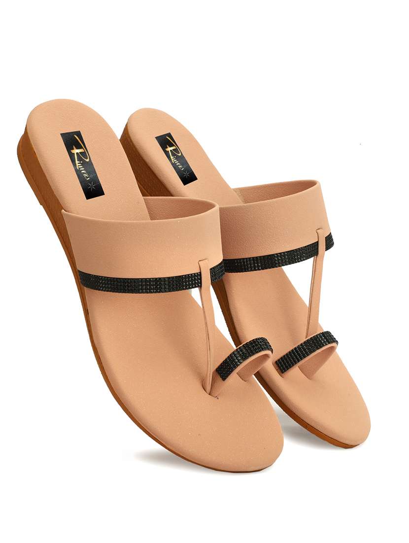 women solid one toe slip on flat sandals - 22085253 - Standard Image - 1