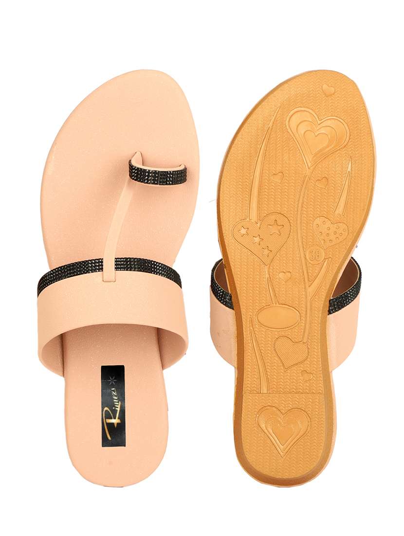 women solid one toe slip on flat sandals - 22085253 - Standard Image - 4