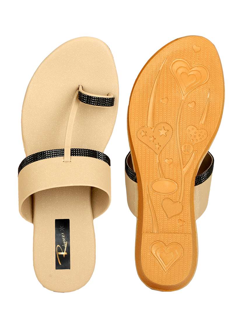women solid one toe slip on flat sandals - 22085254 - Standard Image - 4
