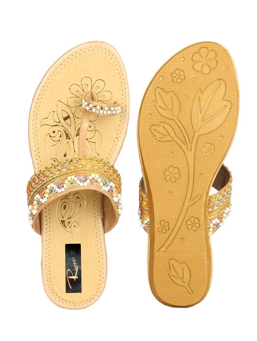 women one toe slip on flat sandals - 22085256 - Standard Image - 4