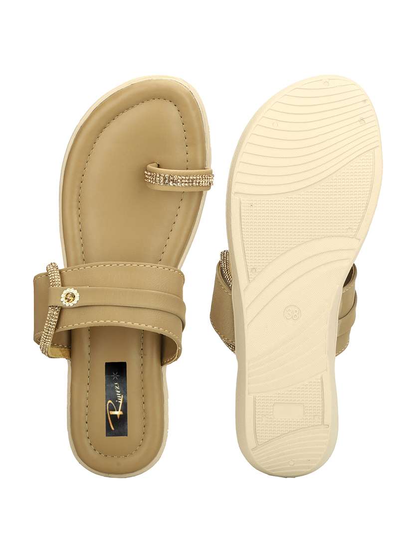 women one toe slip on flat sandals - 22085262 - Standard Image - 4
