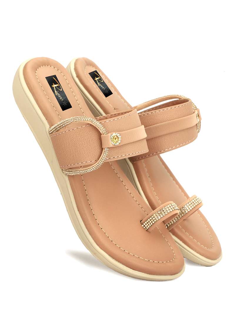 women one toe slip on flat sandals - 22085263 - Standard Image - 1