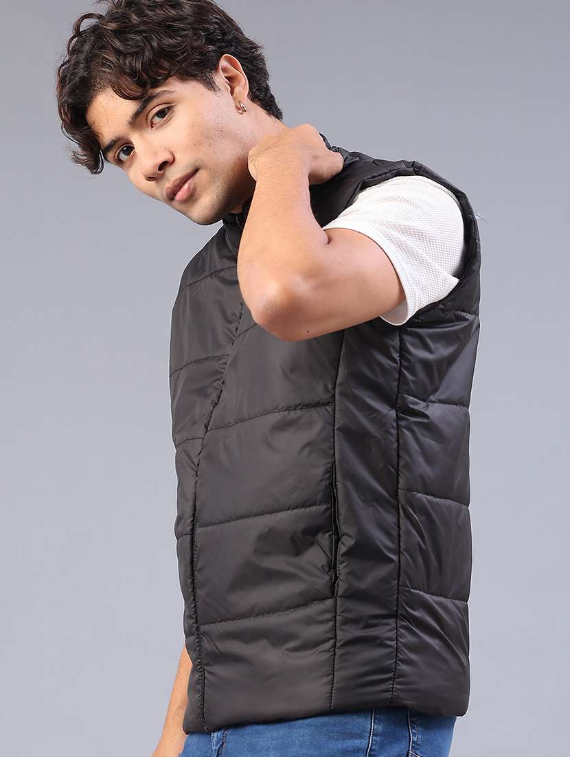 men solid sleeveless lightweight puffer jacket - 22085320 -  Standard Image - 1