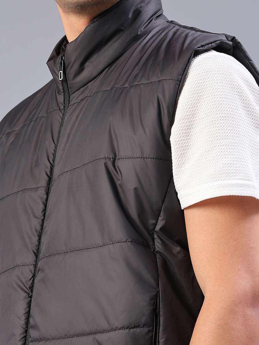 men solid sleeveless lightweight puffer jacket - 22085320 -  Standard Image - 4
