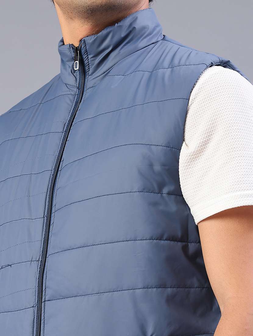 men solid sleeveless lightweight puffer jacket - 22085321 -  Standard Image - 4