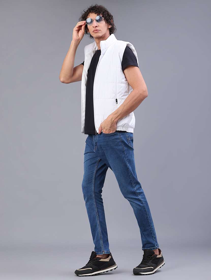 men solid sleeveless lightweight puffer jacket - 22085322 -  Standard Image - 4