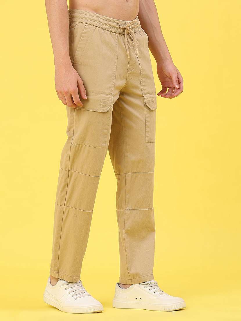 men solid mid rise cargo - 22085359 -  Standard Image - 1