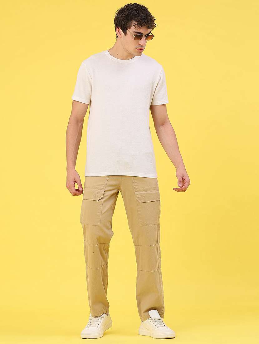 men solid mid rise cargo - 22085359 -  Standard Image - 4