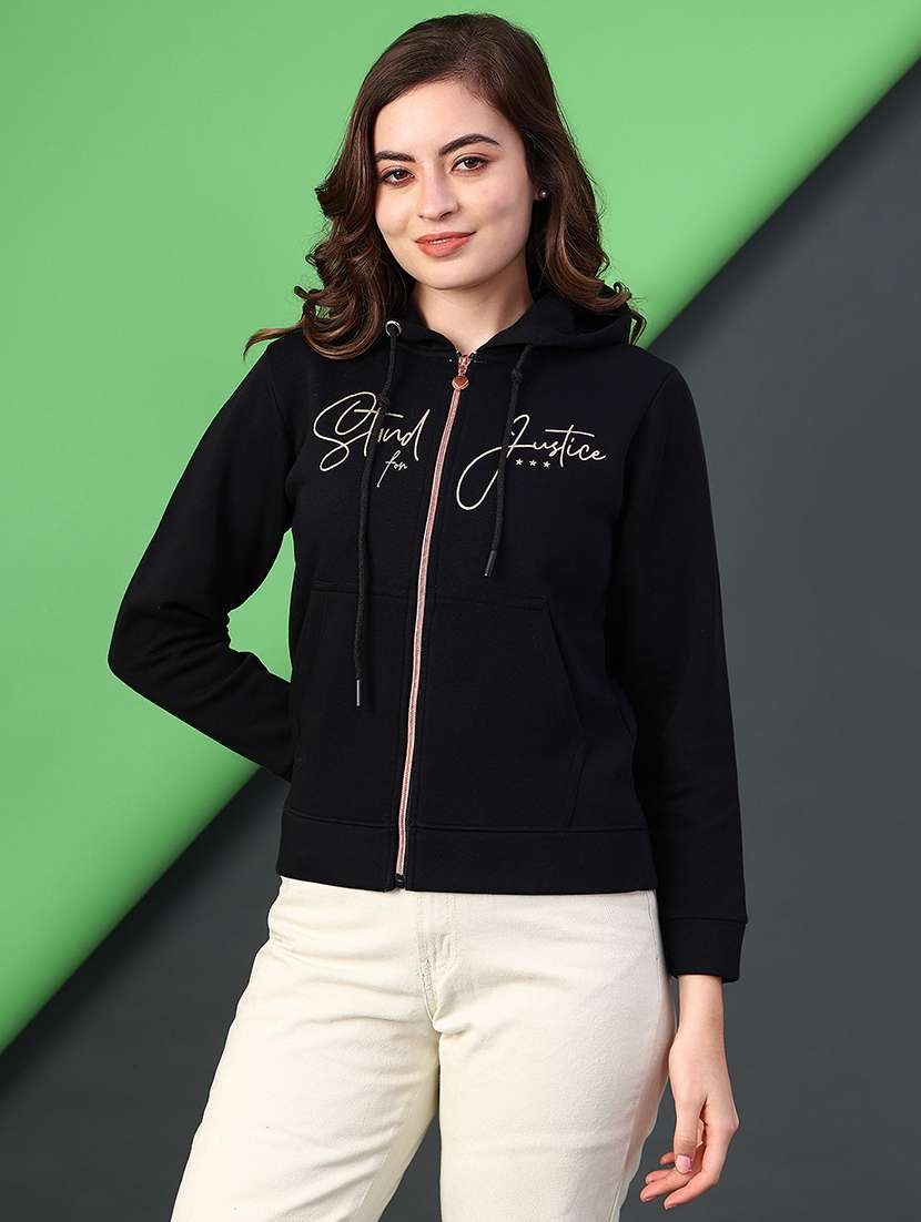 women printed long sleeve hooded sweatshirt - 22085752 -  Standard Image - 1