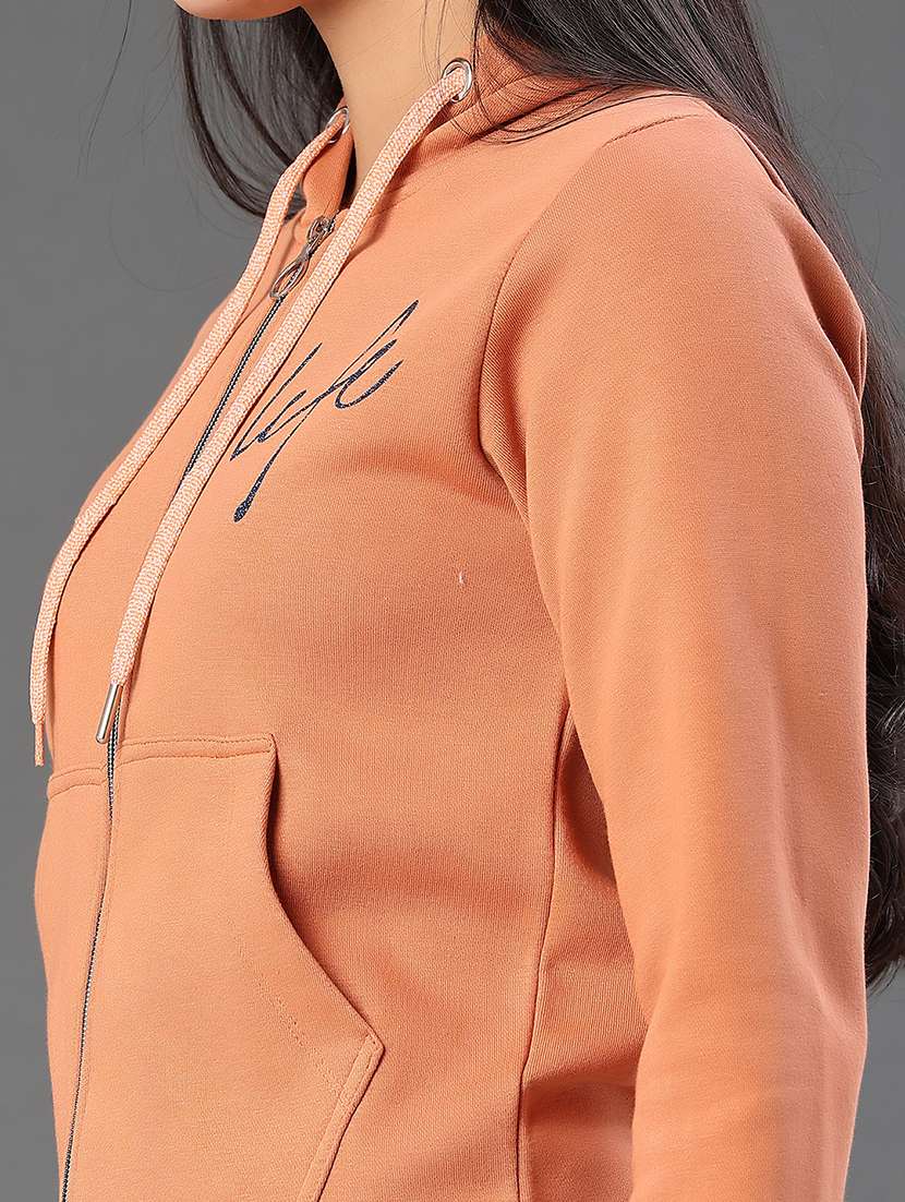 women typographic long sleeve hooded sweatshirt - 22085758 -  Standard Image - 4