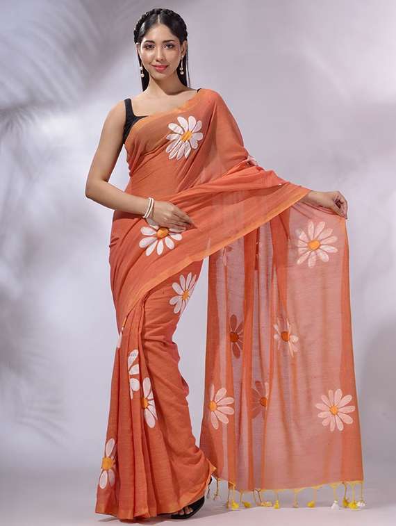 women floral printed saree with blouse