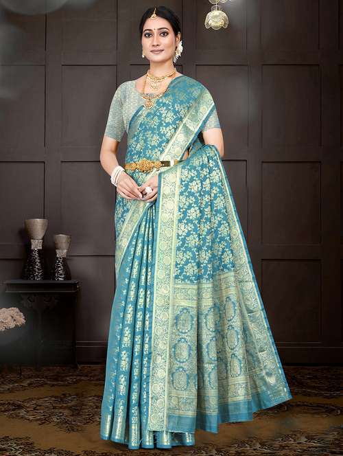 women self design banarasi saree with blouse - 22085909 -  Standard Image - 0