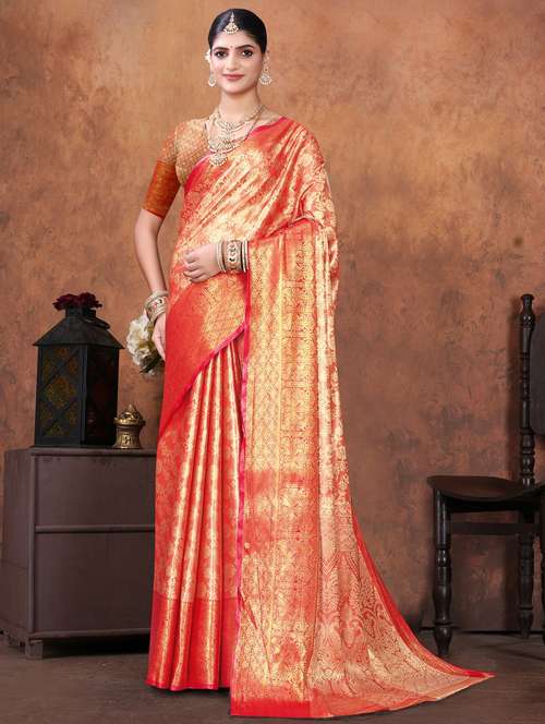women self design kanjivaram saree with blouse - 22085924 -  Standard Image - 0