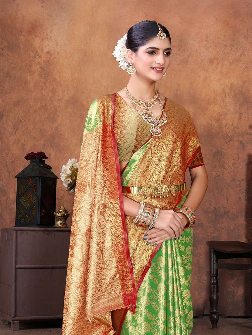 women self design kanjivaram saree with blouse - 22085925 - Standard Image - 1