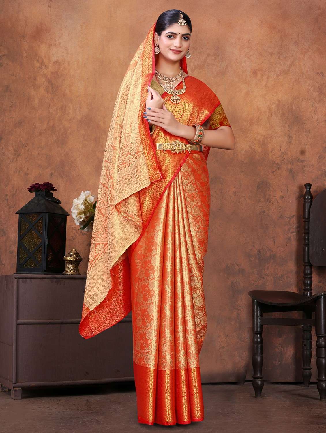 women self design kanjivaram saree with blouse - 22085928 -  Standard Image - 1