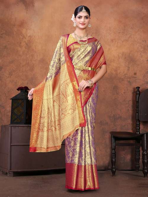 women self design kanjivaram saree with blouse - 22085931 - Standard Image - 0