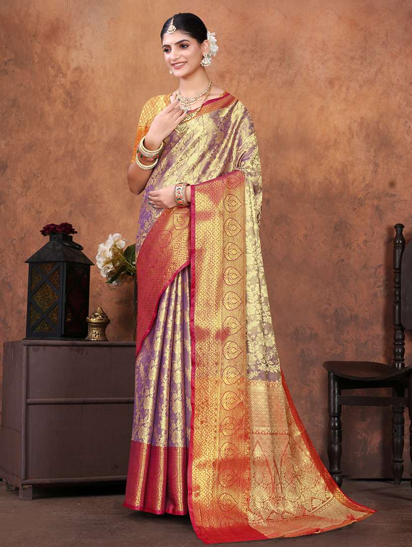 women self design kanjivaram saree with blouse - 22085931 - Standard Image - 1