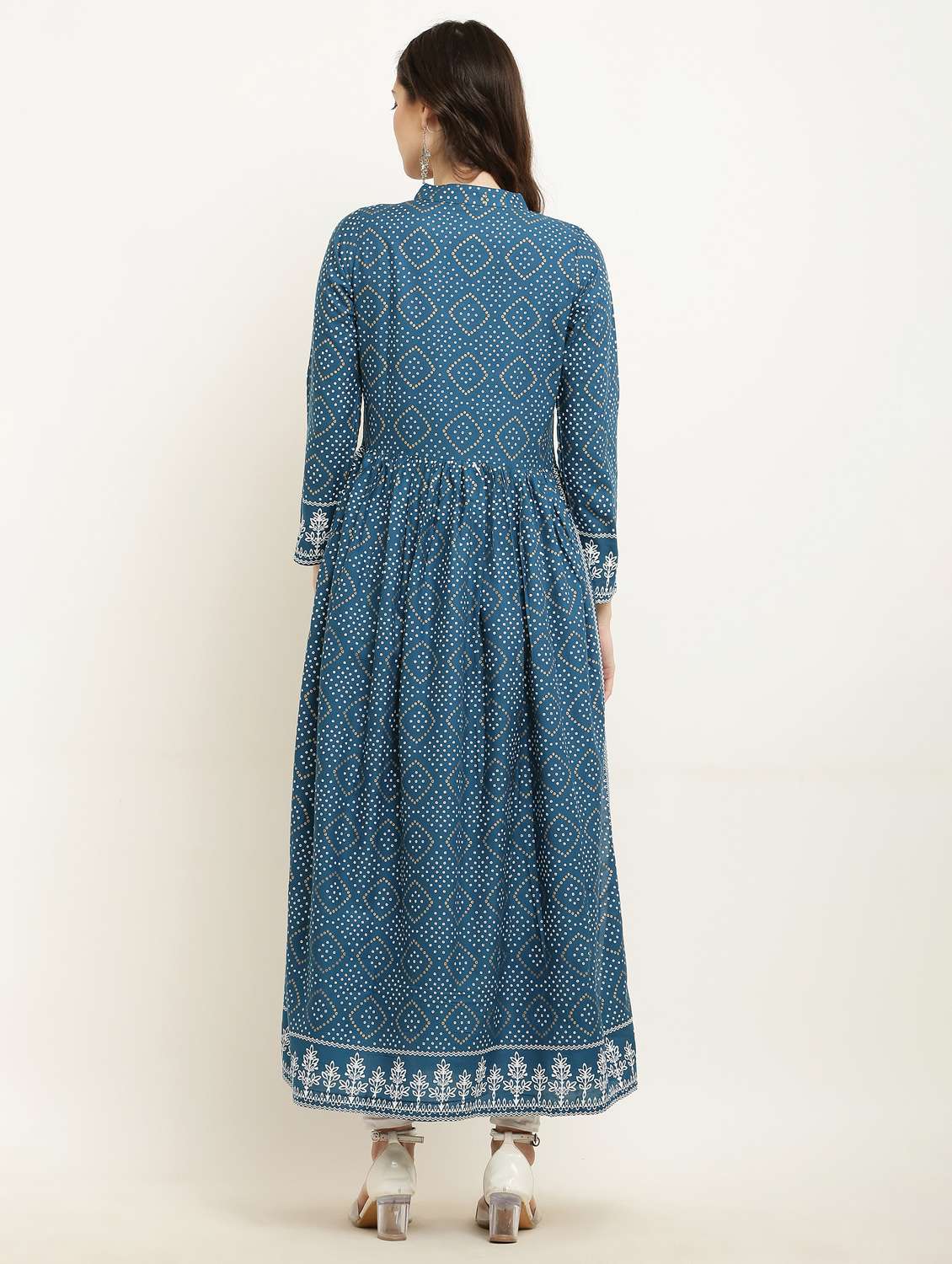 women printed long sleeve a-line kurta - 22085961 - Standard Image - 4