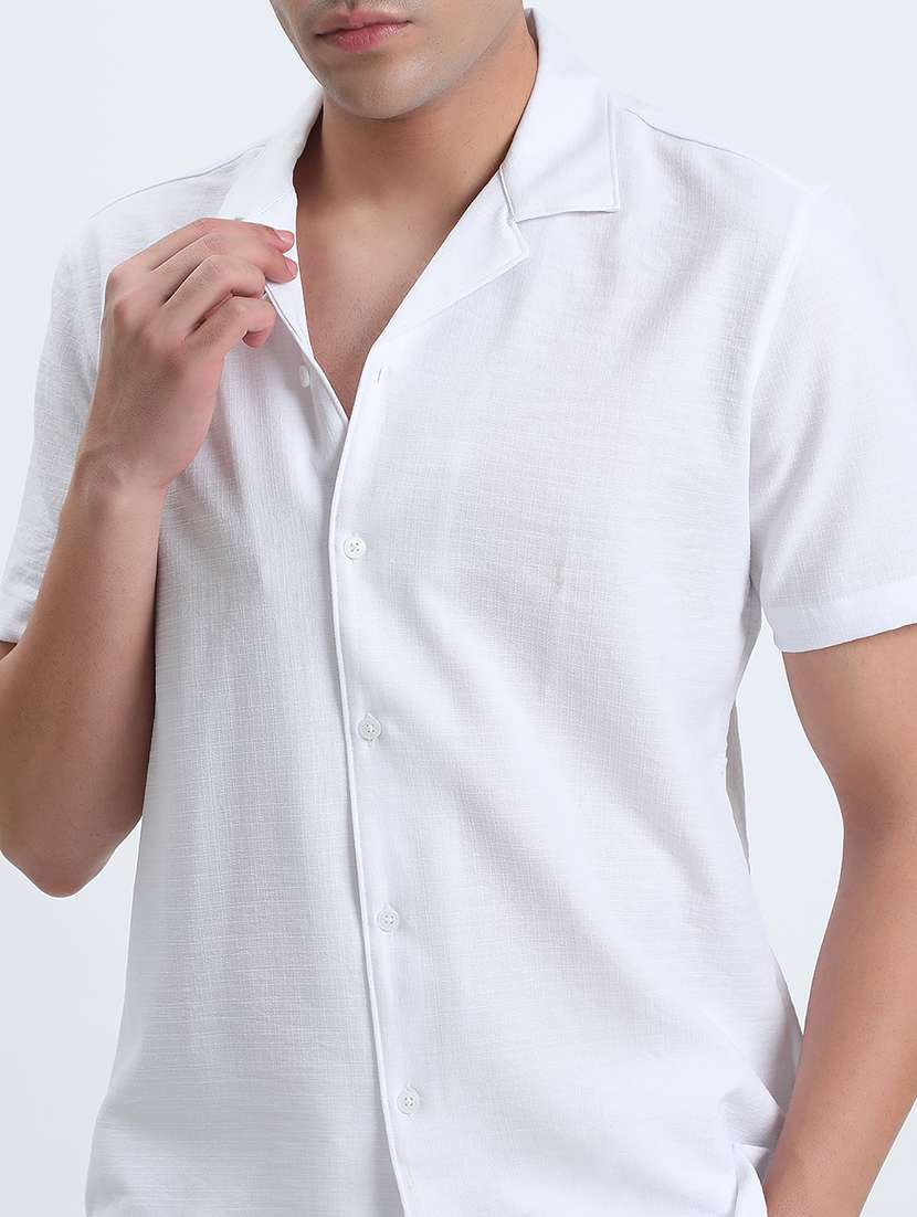 men solid short sleeve shorts & shirt co-ord set - 22085962 -  Standard Image - 6