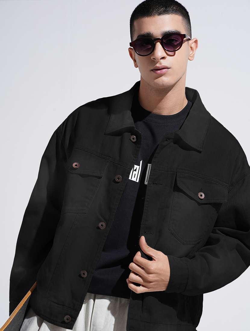 men solid long sleeve denim casual jacket - 22085968 - Zoom Image - 0