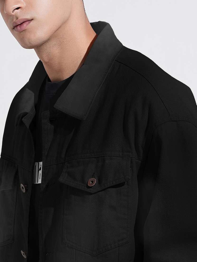 men solid long sleeve denim casual jacket - 22085968 - Standard Image - 4
