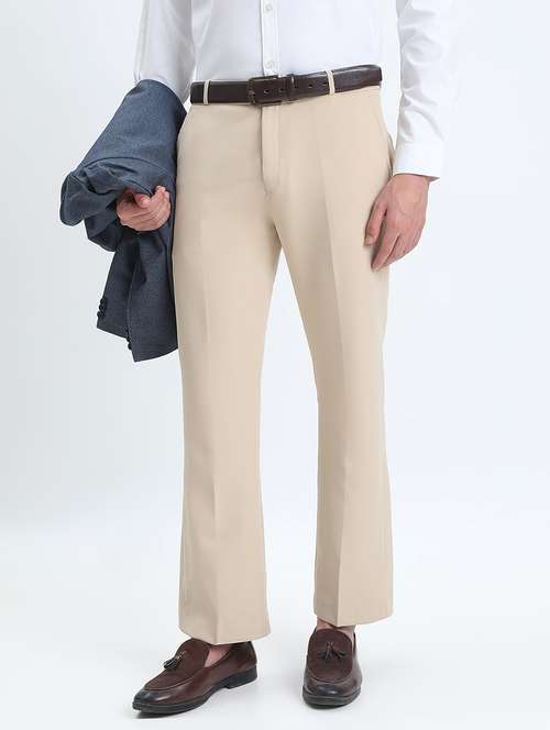 men solid low rise flat front formal trouser - 22085981 -  Standard Image - 0