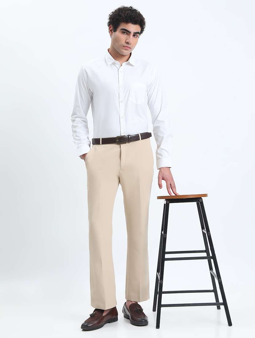 men solid low rise flat front formal trouser - 22085981 - Standard Image - 4