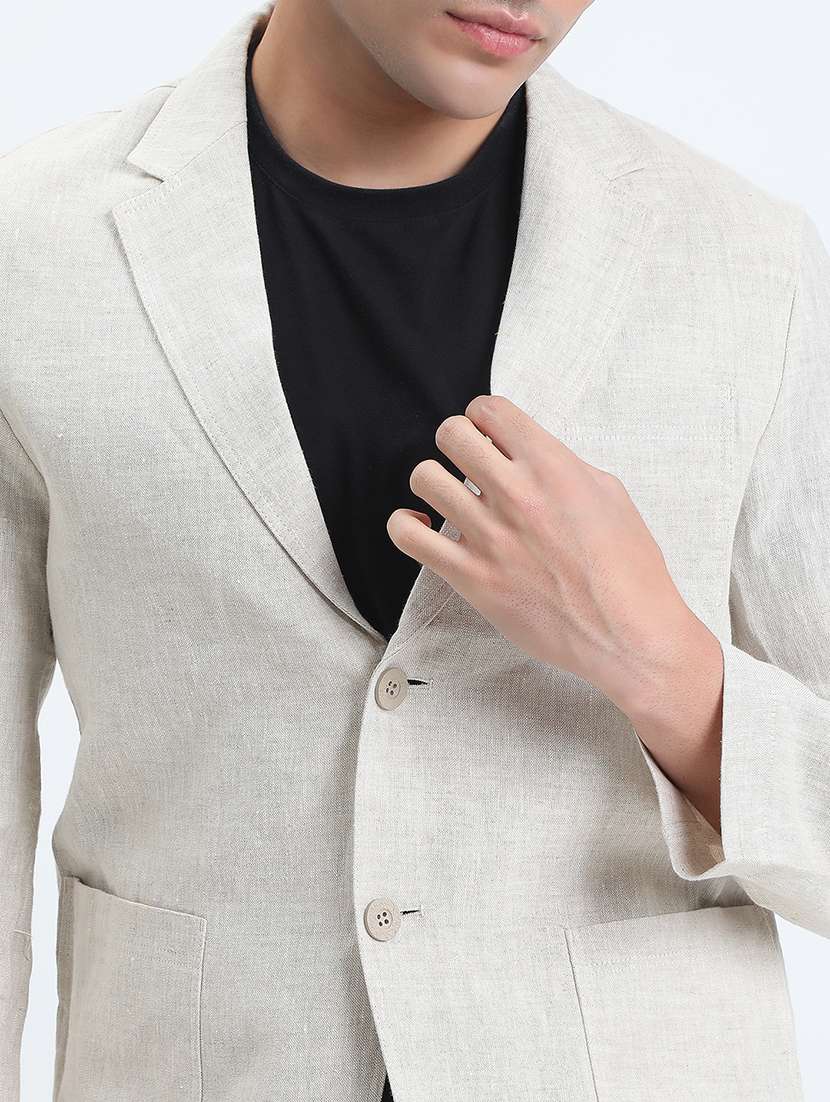 men lapel collar single breasted casual blazer - 22085989 - Standard Image - 4