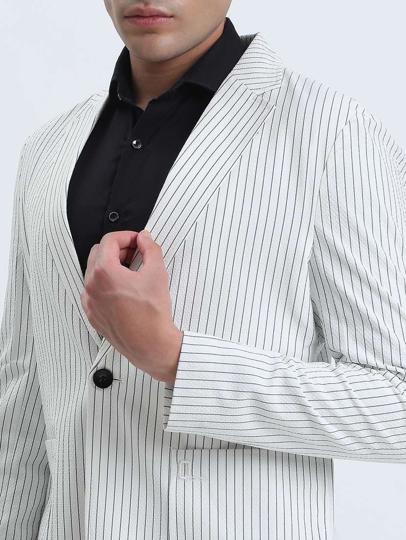 men lapel collar single breasted casual blazer - 22085990 -  Standard Image - 4