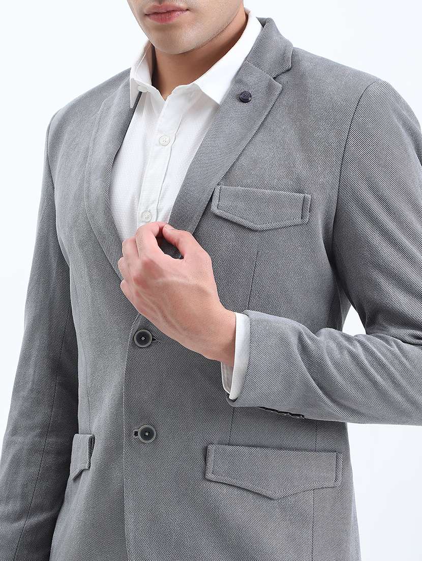 men lapel collar single breasted casual blazer - 22085991 -  Standard Image - 4