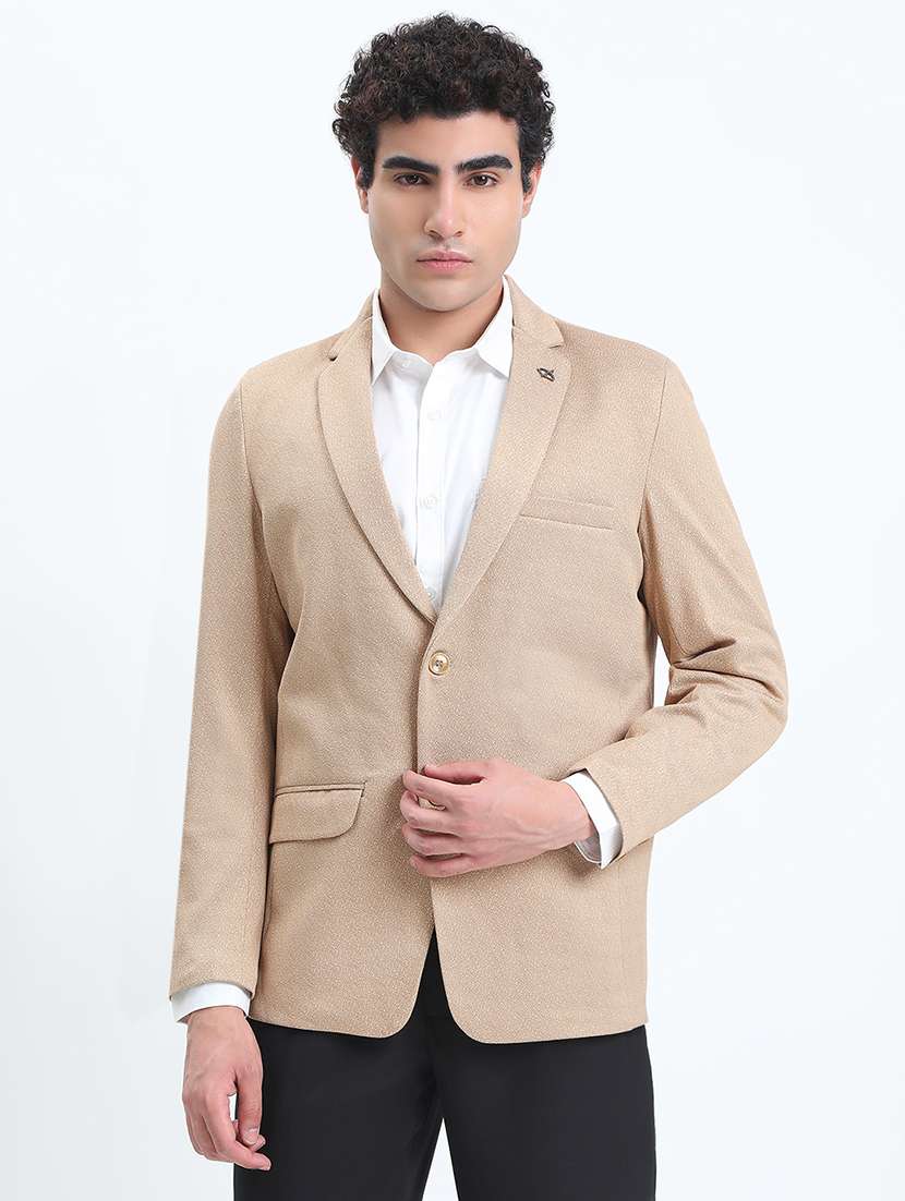 men lapel collar single breasted casual blazer - 22085994 -  Standard Image - 1