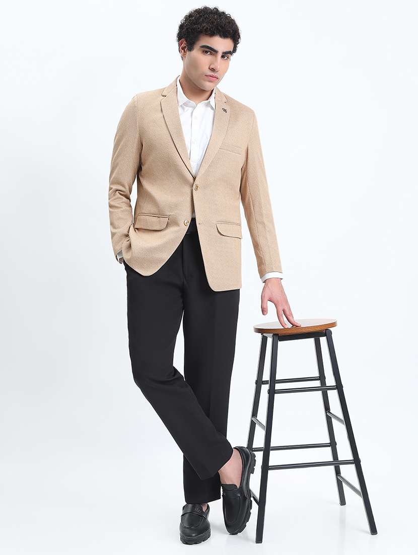 men lapel collar single breasted casual blazer - 22085994 -  Standard Image - 4