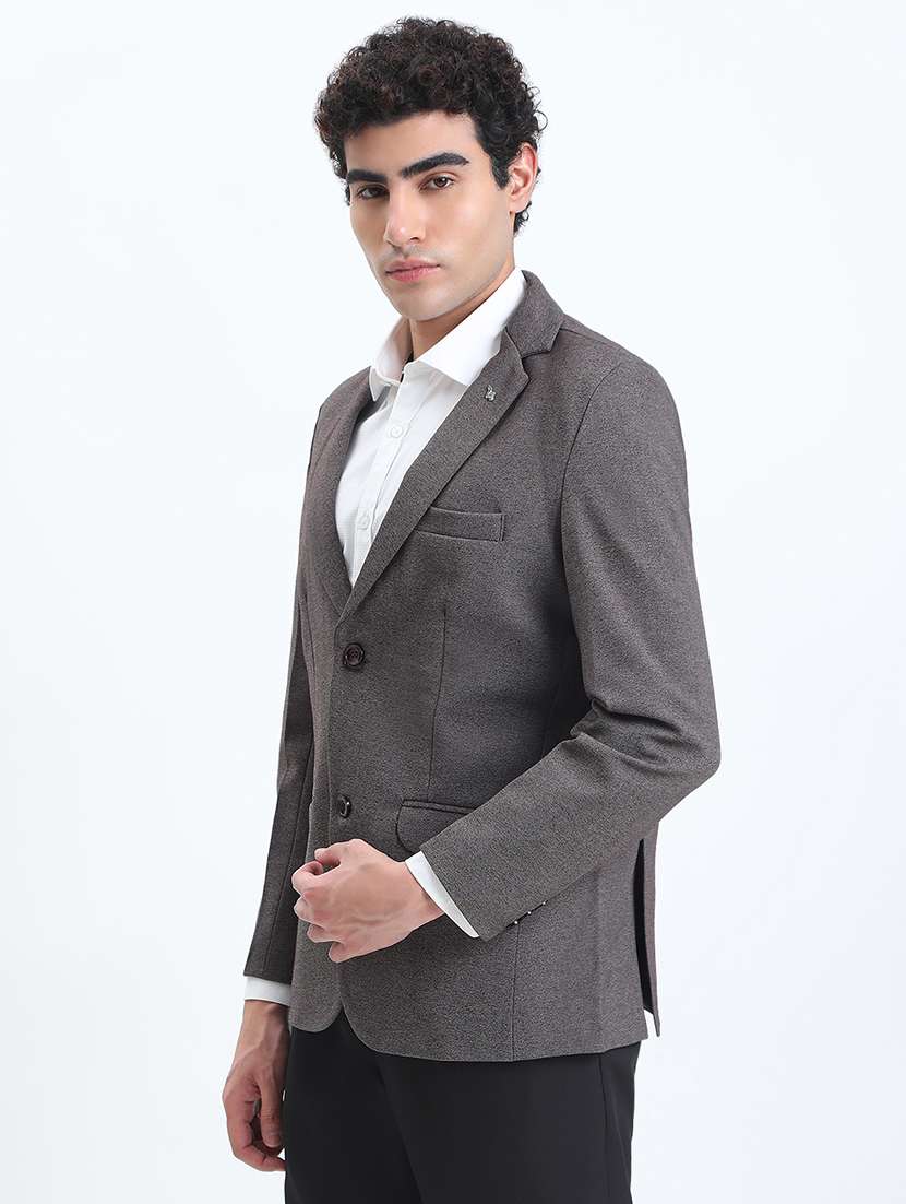 men lapel collar single breasted casual blazer - 22085996 -  Standard Image - 1