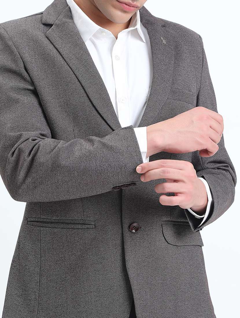 men lapel collar single breasted casual blazer - 22085996 -  Standard Image - 4