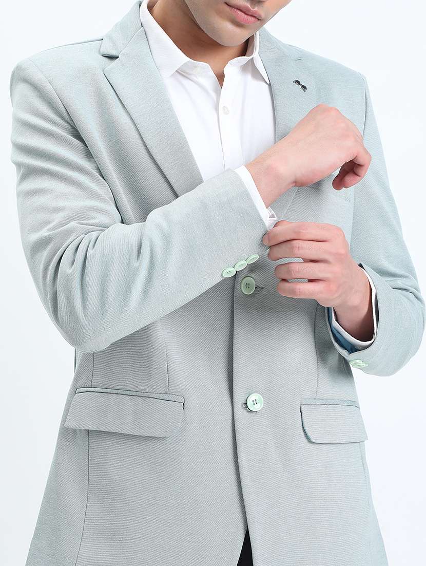 men lapel collar single breasted casual blazer - 22085997 -  Standard Image - 4