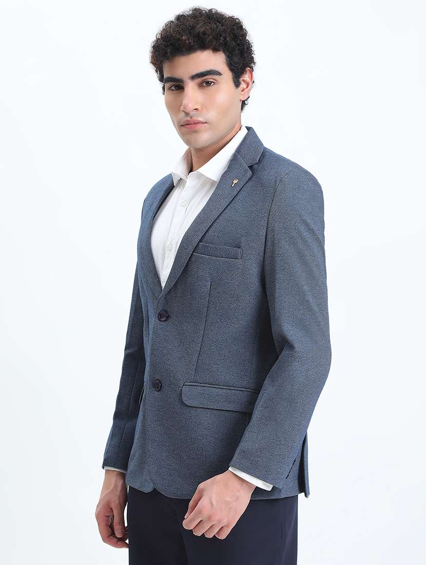 men lapel collar single breasted casual blazer - 22085999 -  Standard Image - 1