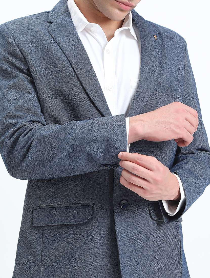 men lapel collar single breasted casual blazer - 22085999 -  Standard Image - 4