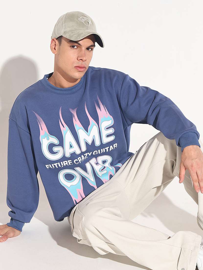 men front print long sleeve regular fit sweatshirt - 22086001 -  Standard Image - 1