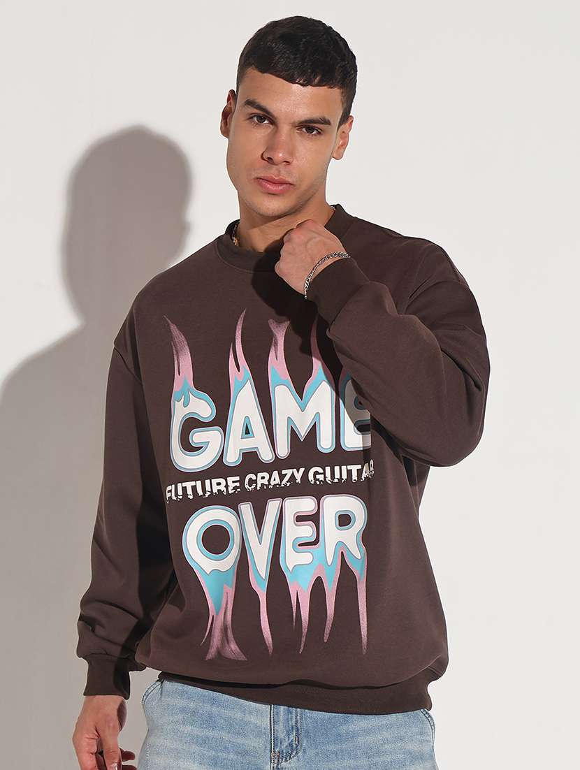 men front print long sleeve regular fit sweatshirt - 22086002 -  Standard Image - 1