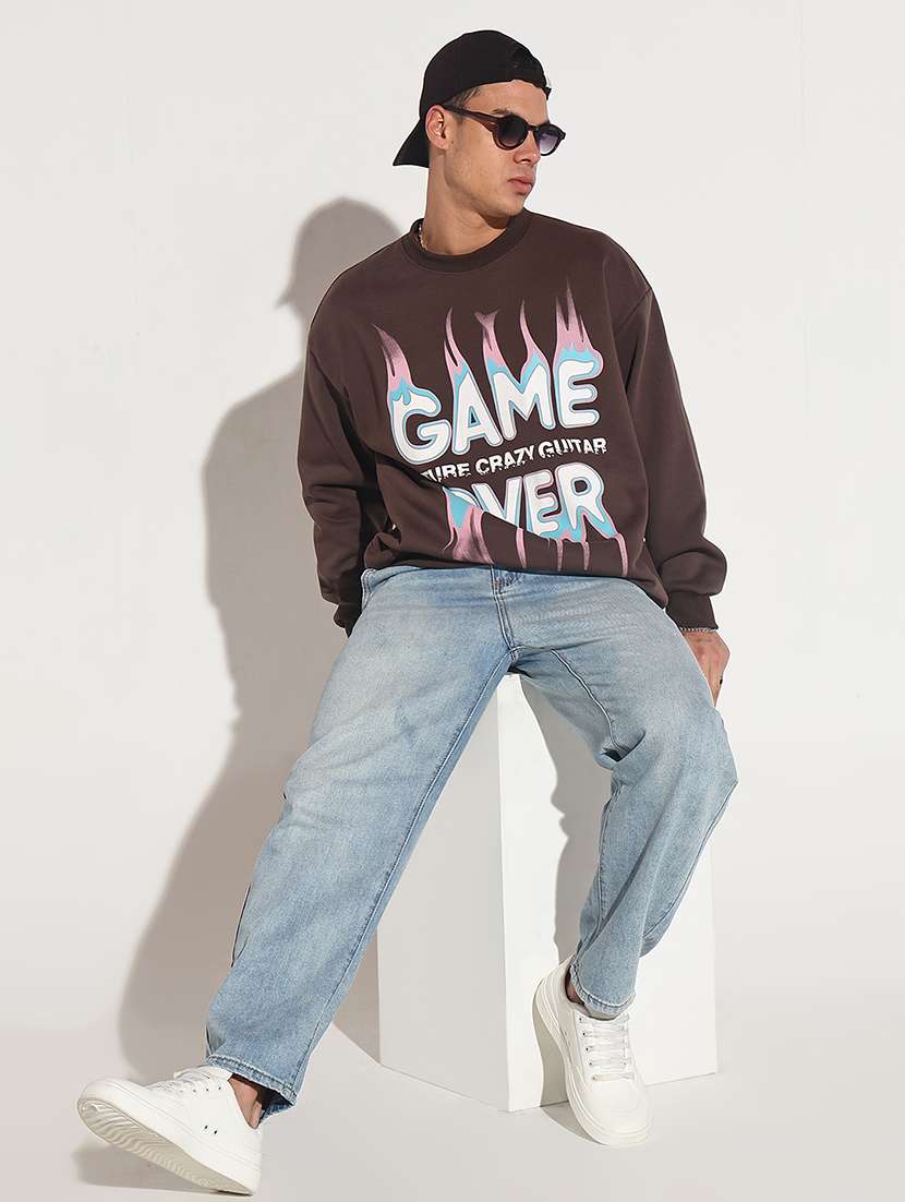 men front print long sleeve regular fit sweatshirt - 22086002 -  Standard Image - 4